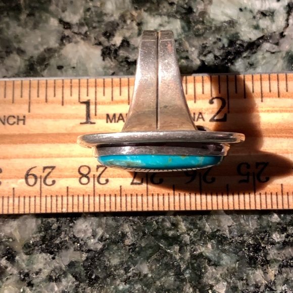 Vintage Navajo Turquoise Ring Signed Marian Nex 12.12 grams - Picture 3 of 7